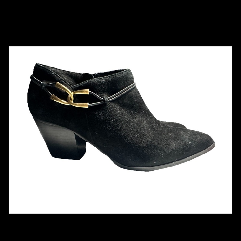DOLCE VITA Esme Women’s Black Kid Suede Heeled Ankle Bootie Sz 9.5WW